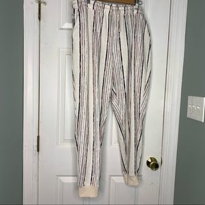 LuLaRoe Ivory Pink Gray Black Stripe Jax Joggers 3X